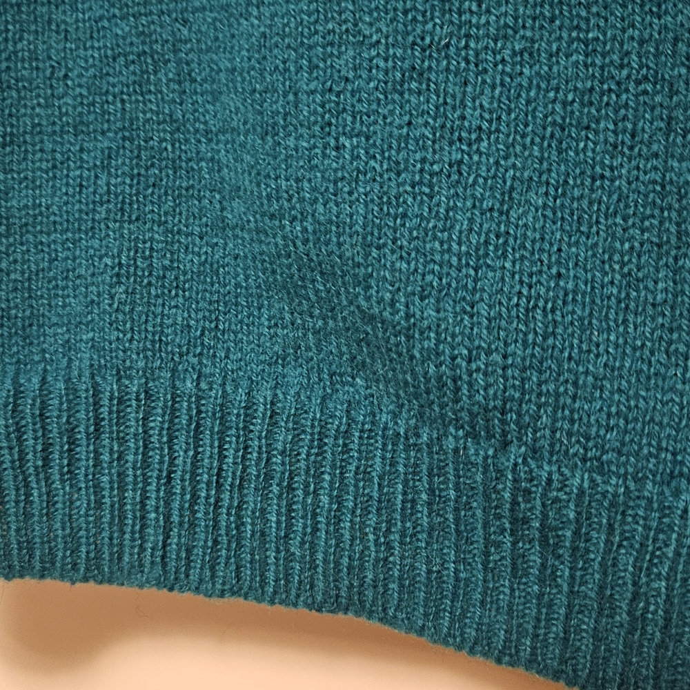 Vintage 100% Wool Talbots Teal Sweater - Picture 5 of 5